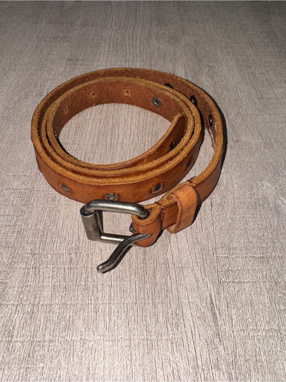 Sam Brown Studded Riveted Leather Belt Brown 85 EU